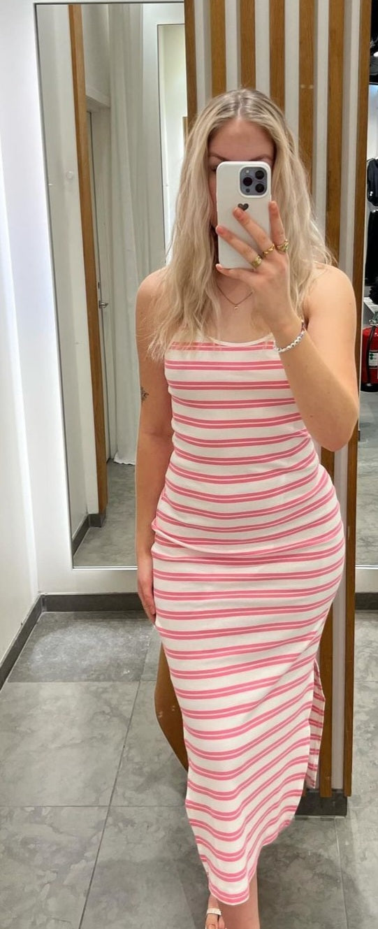 PCAMANDA Dress - Bright White/Pink